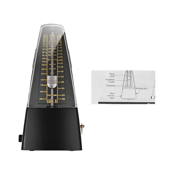 Métronome mécanique universel standard en ABS pour la pratique des instruments de musique (guitare, 