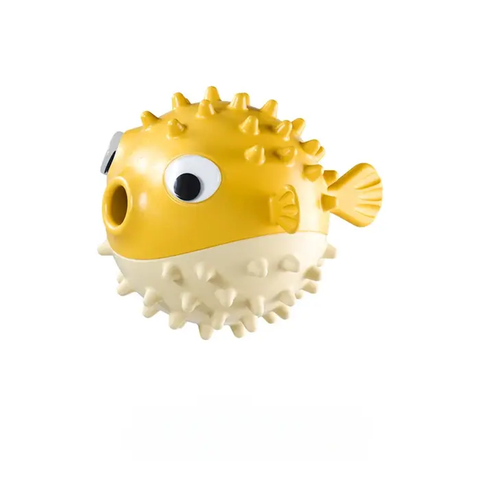 Jouet pour chien en forme de poisson rebondissant, balle sonore, résistant aux morsures, pour soulag