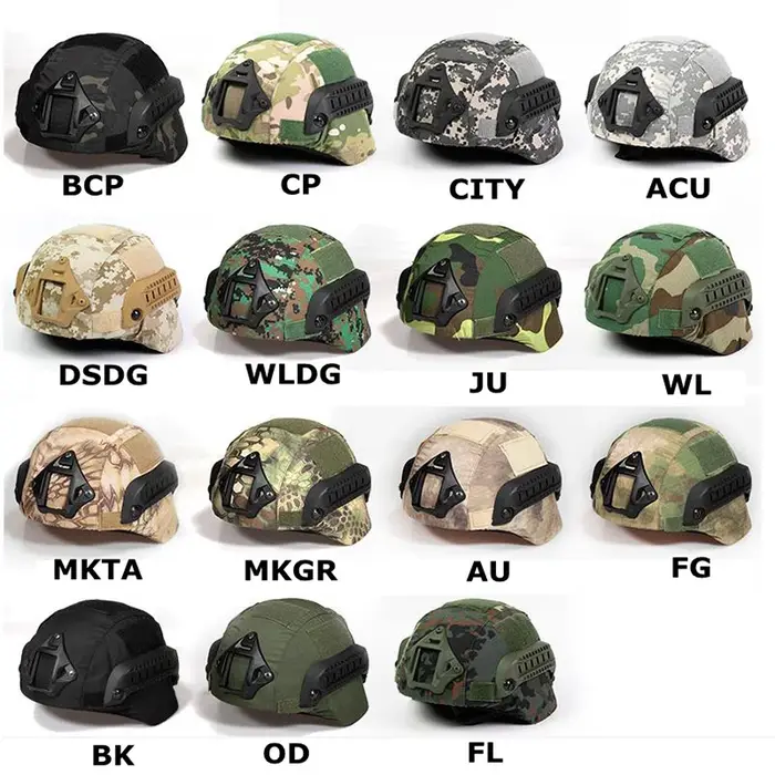Housse camouflage MICH2000 pour casque tactique, accessoire militaire chasse et airsoft