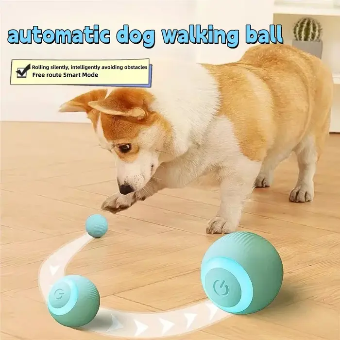 Balle roulante intelligente rechargeable silicone pour chat jeu intérieur auto-mouvant obstacle évitant jouet pour animaux de compagnie occasions spéciales