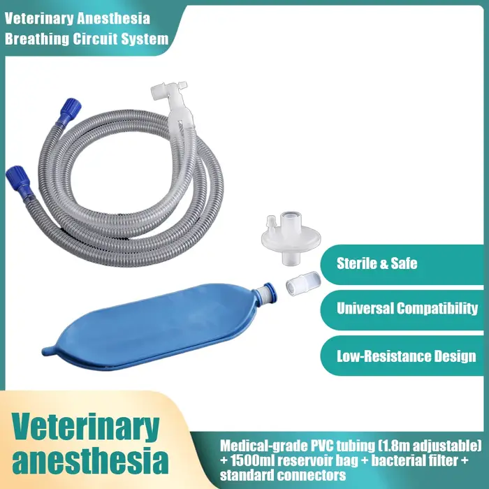 Ensemble Respiratoire d'Anesthésie Vétérinaire avec Sac et Filtre Bactérien Jetable pour Hôpitaux et Cliniques Vétérinaires Occasions Spéciales
