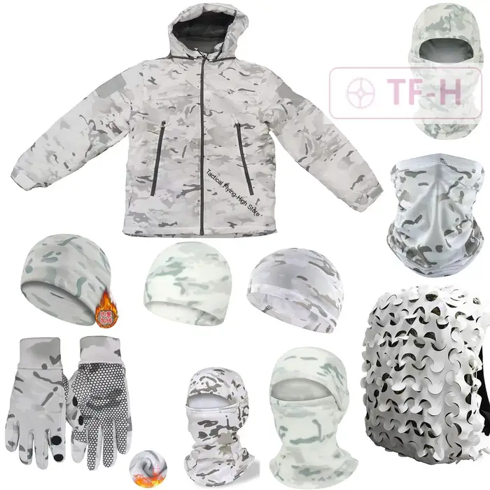Cagoule tactique camouflage neige - Polyvalente pour casque, sac à dos et équipement hiver