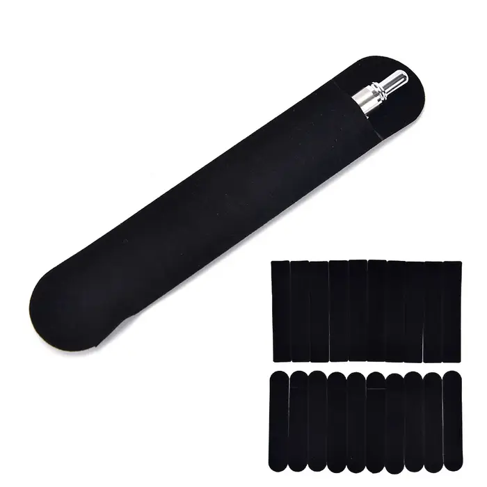 Étui à crayons en velours floqué de tension noire, poudre, sac d'emballage pour stylo, 10 pièces