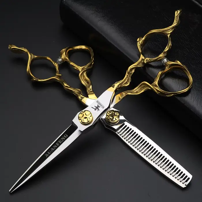 XUANFENG 6 pouces imitation branche argent ciseaux à cheveux 440C acier barbier ciseaux de coupe et 