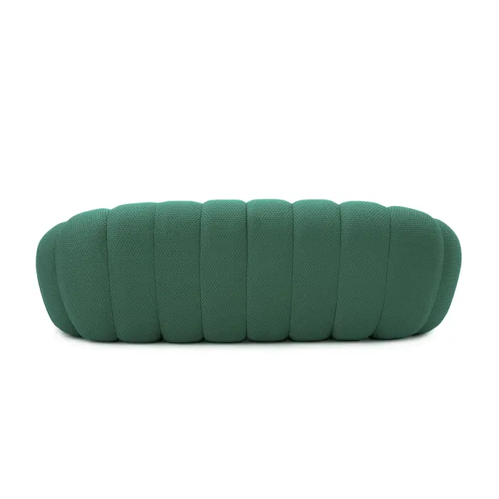 Canapé incurvé confortable de 98.43 pouces, tissu en maille en forme de nid d'abeille 3D, pouf pour 