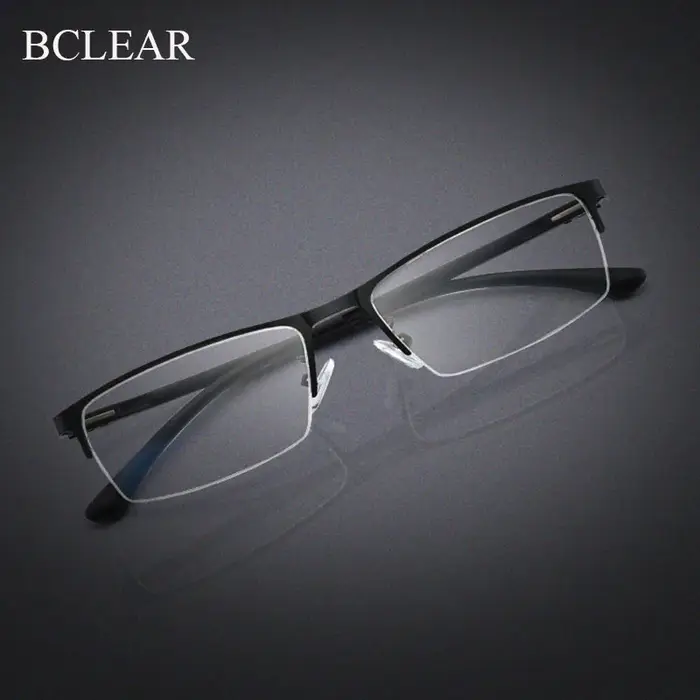 BCLEAR – lunettes à demi-bord en alliage métallique pour homme, verres optiques de Prescription, nou