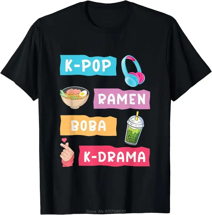 T-Shirt K-Pop pour GérOf Korean, Streetwear, Vêtements Kawaii, Mode K-Drama et K-Pop Merchandise