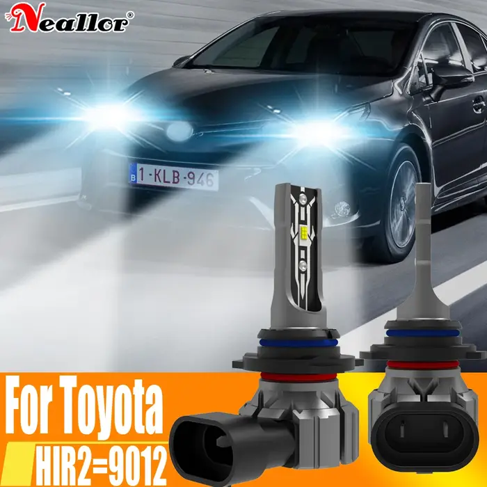 2 ampoules de voiture HIR2 Led Canbus sans erreur 9012, haute puissance 6000K, lampe à Diode de lumi