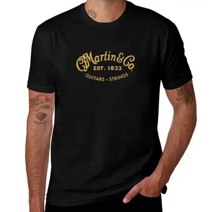 Martin guitares T-Shirt vintage anime chemise vêtements anime chemise garçons blancs à manches court