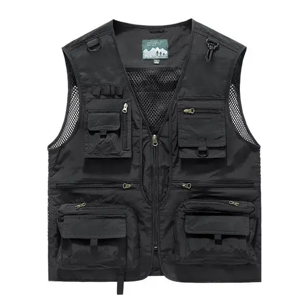 Gilet d'été décontracté pour hommes, photographie, pêche, multi-poches, loisirs de plein air, escala