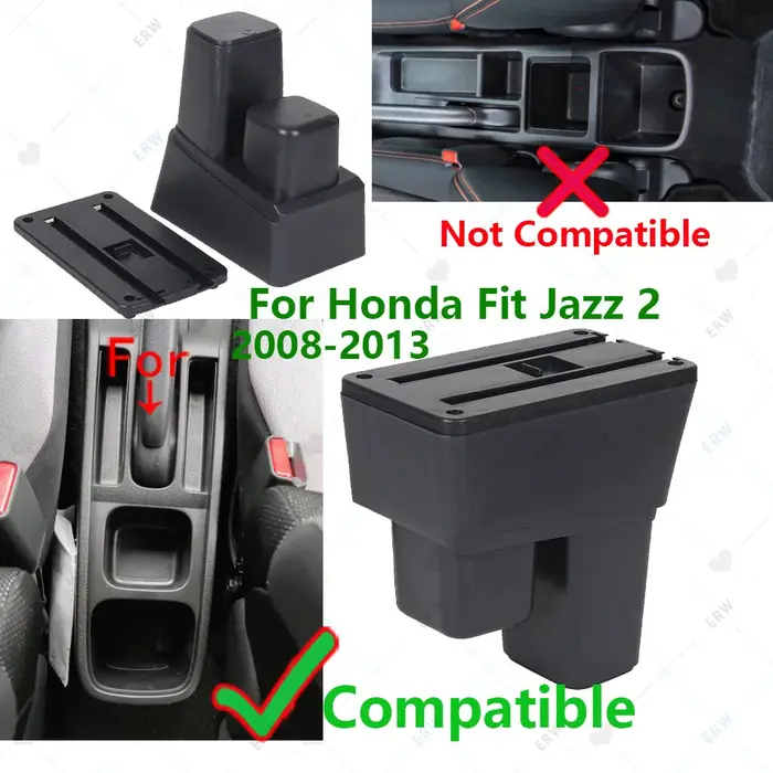 Accoudoir de voiture pour Honda Jazz, boîte de rangement de bras pour Honda Fit Jazz 2, 2008, 2009, 