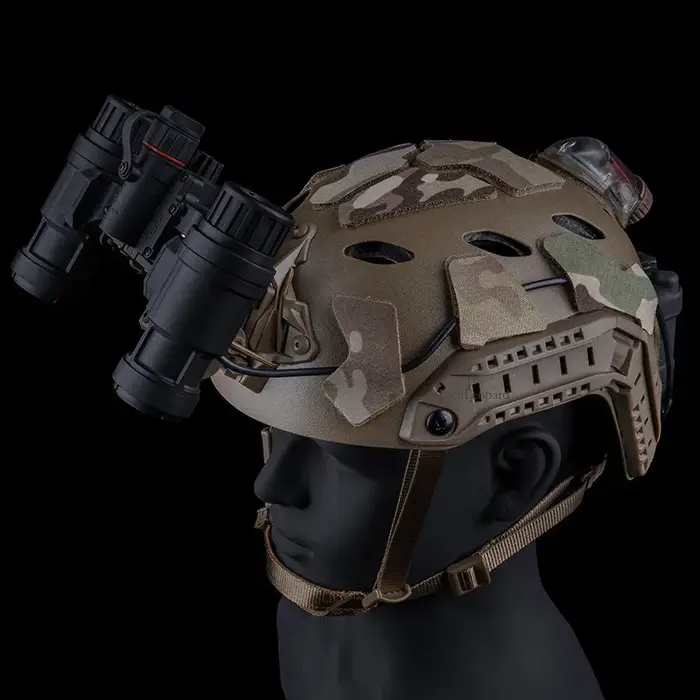 Patchs tactiques Hook & Loop pour casque FAST SF chasse - fixation camouflage et gestion câbles accessoires
