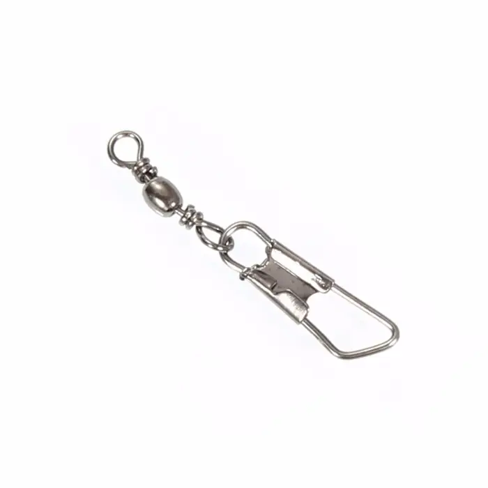 50 pièces/lot connecteur de pêche broche roulement pivotant en acier inoxydable avec mousqueton hame