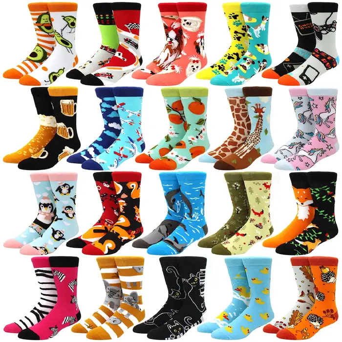 Chaussettes décalées motifs nourriture tube long pour chasseurs humour casual homme femme