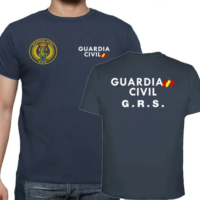 T-shirt de la Garde Civil Espagnole avec insigne. T-shirt à manches courtes et col rond pour hommes,
