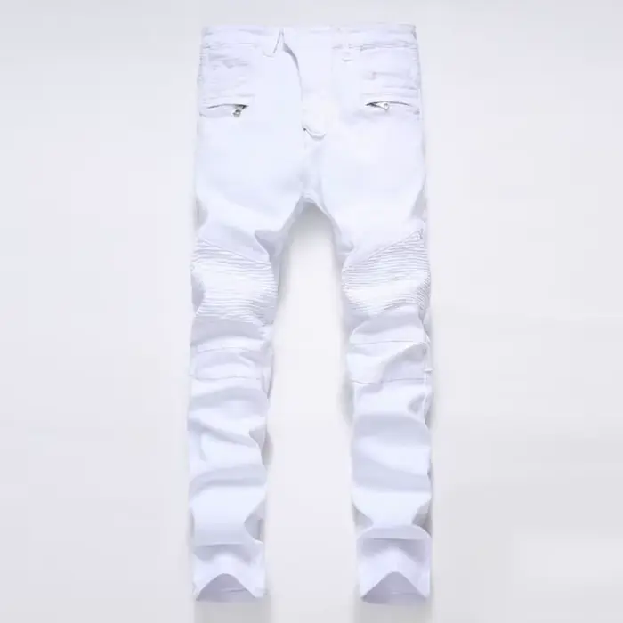 Jeans droits de motard de moto pour hommes, pantalons en denim décontractés, surintendant, streetwea