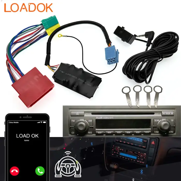 Voiture Bluetooth 5.0 AUX Mains Libres 8 Broches Adaptateur A2DP Musique Audio Câble Pour Audi A3 8L