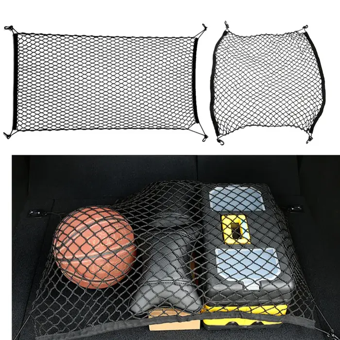Filet de coffre de voiture universel en Nylon noir 120x70cm, sac de rangement de bagages, sac de ran