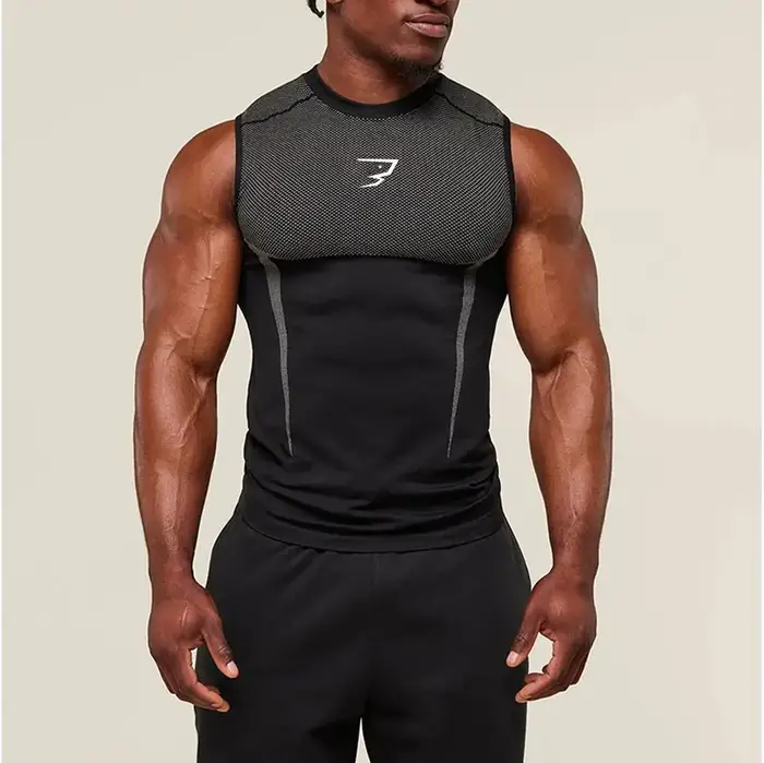 Débardeur Homme Fitness Léger Élastique Sans Manches Séchage Rapide Respirant pour Entraînement Exté