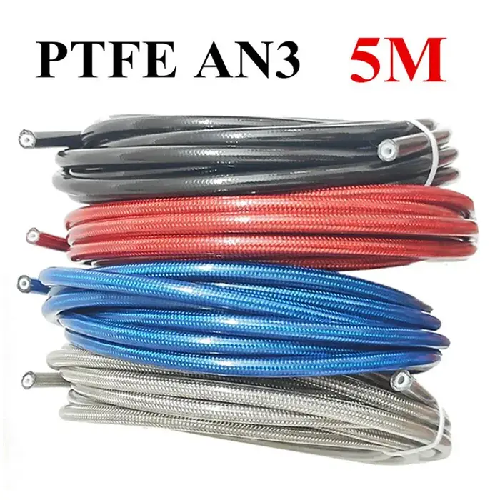 Moto AN3 5 m/lot tressé en acier inoxydable PTFE tuyau de frein tuyau HYDRAULIQUE fluide tuyau PTFE 