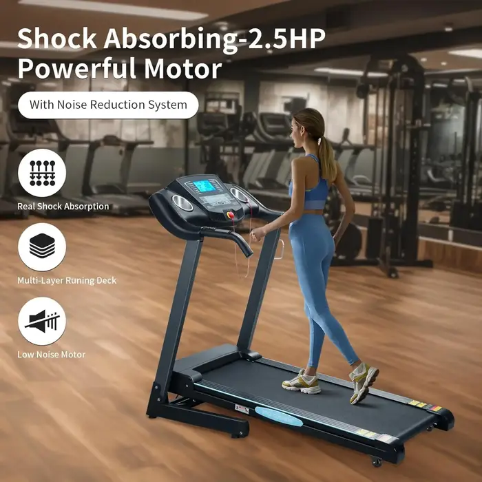 Tapis de course pliant avec inclinaison automatique, 12% pouces, 2.5 chevaux, 15 préréglages, usage 