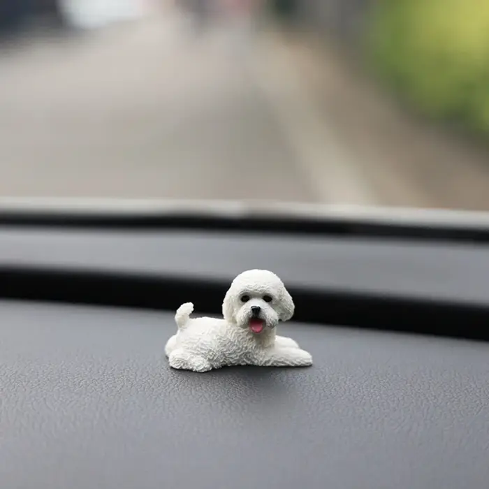 Figurines de chien caniche de Simulation, artisanat en résine, Figurine Miniature, Mini ornement Ani