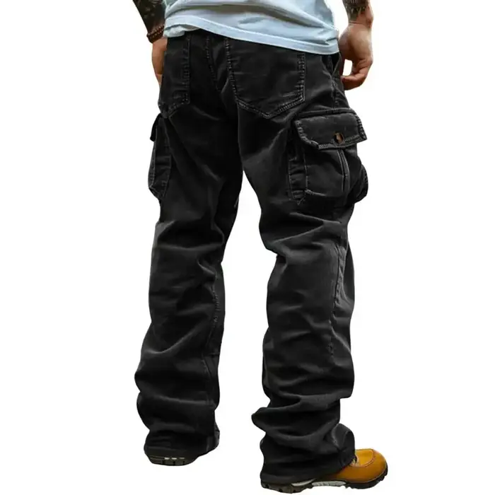 Pantalon Cargo Vintage en velours côtelé pour hommes, Style rétro, multi-poches, décontracté, ample,