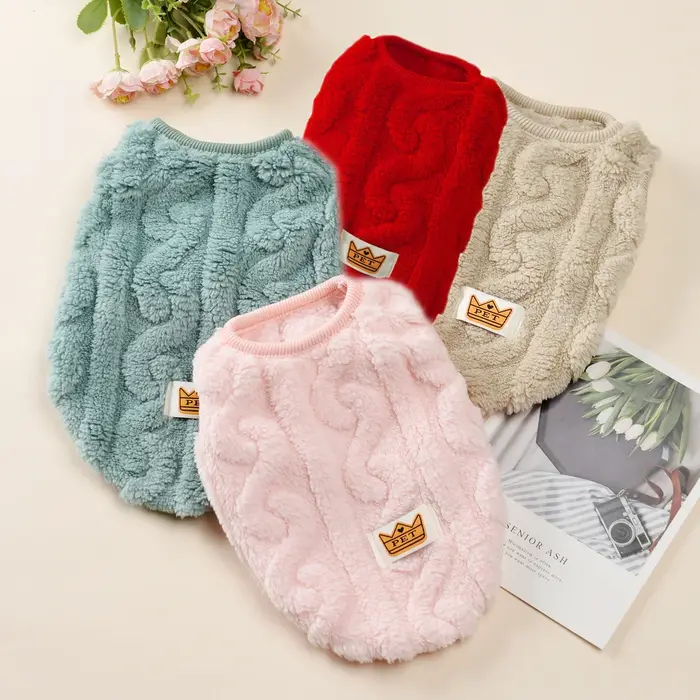 Vêtements pour chiens de compagnie automne hiver chaud confortable polaire chiot pull pour petits