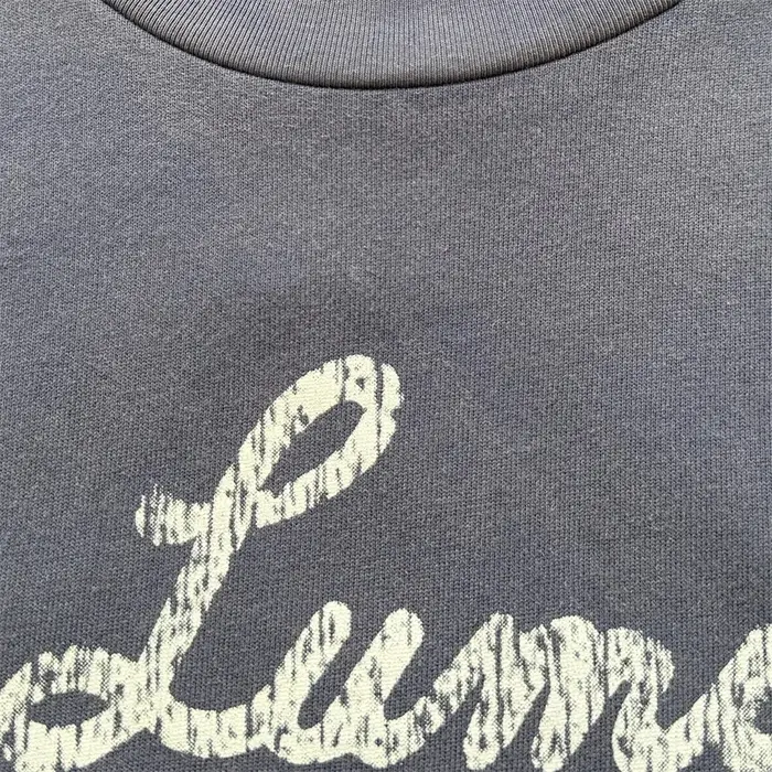 T-shirt en tissu imprimé Saint La Lumière vintage 2026 pour hommes et femmes, tee-shirt bleu délavé en coton