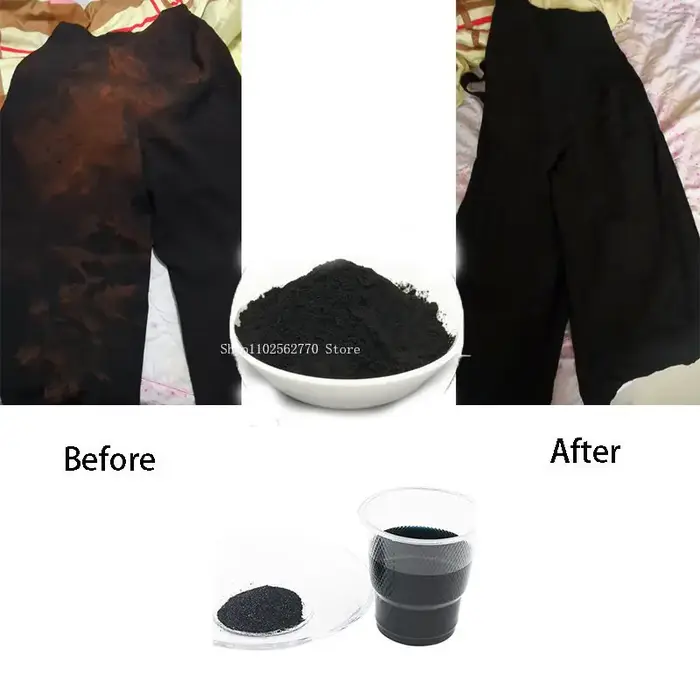 50g noir tissu colorant vêtements reconditionné Agent