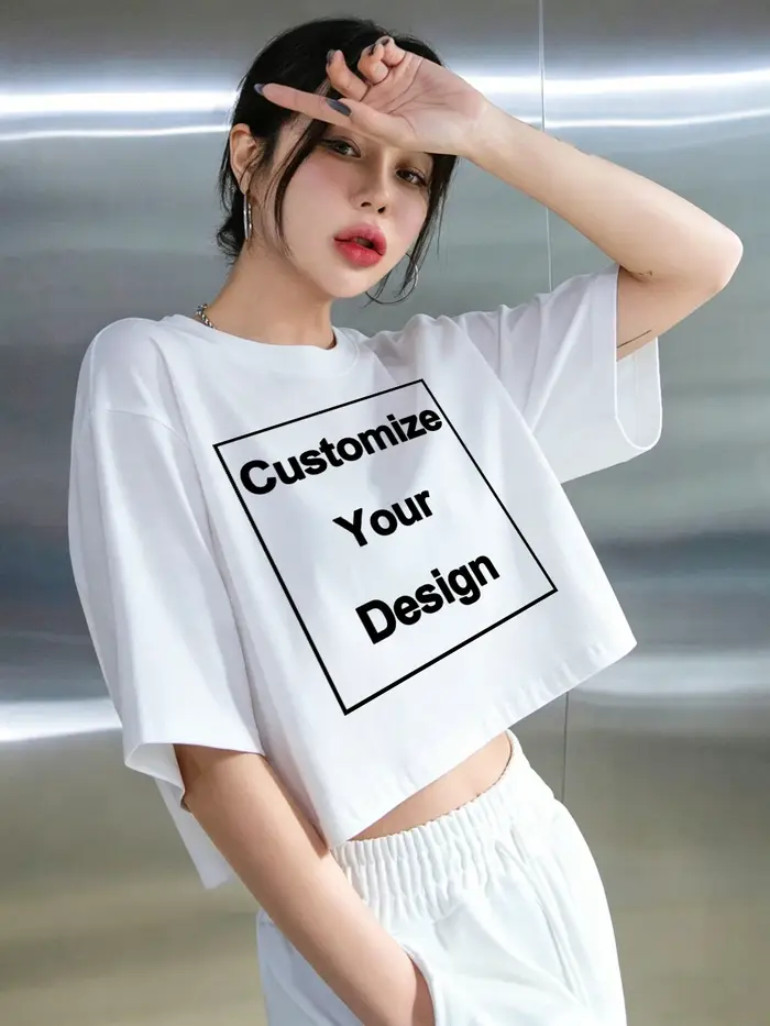 T-shirt personnalisable en coton surdimensionné pour femme style streetwear été ocassions spéciales
