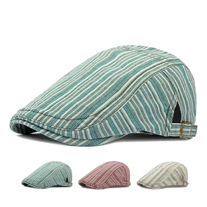Casquette newsboy flat cap vintage coton réglable chasse conduire irlandais cabbie kpop