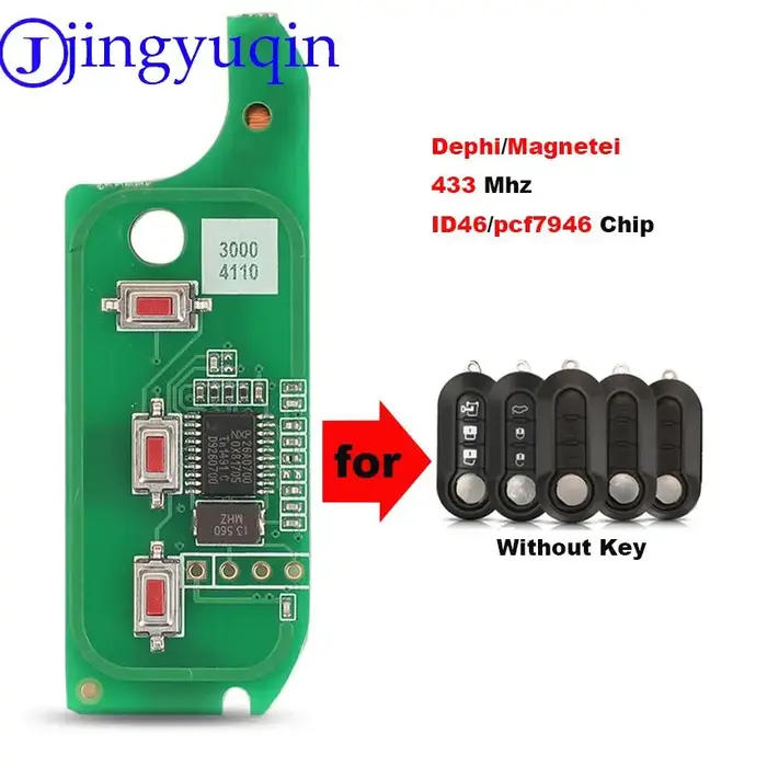 Jingyuqin-Clé télécommande de voiture, pour Fiat 500L MPV Ducato Cristaux en Jumper KIT Boxer 2008-2