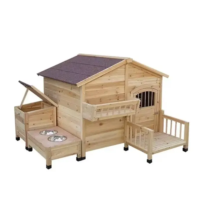 Chenil de maison de chien en bois de qualité mondiale de conception durable extérieure