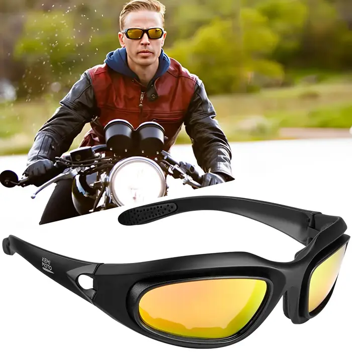 Lunettes de tir polarisées C5 - 4 verres interchangeables pour chasse et airsoft - Protection sécurité optimale