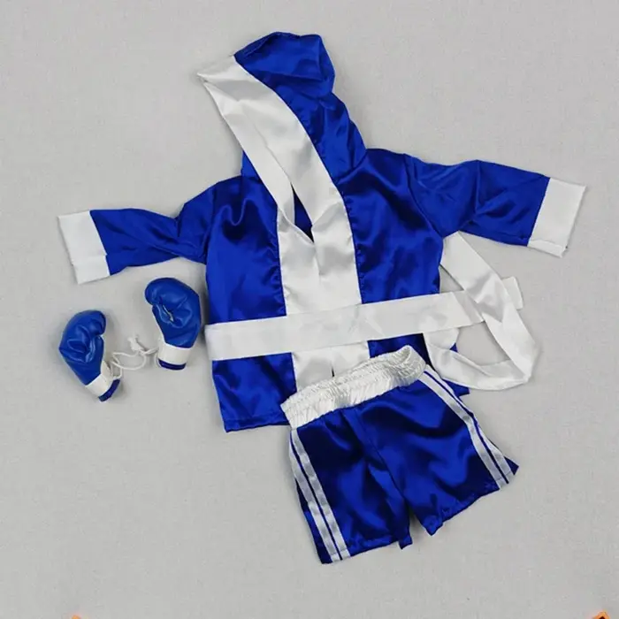 Accessoires de photographie pour nouveau-nés, ensemble de tenue de boxe pour bébé garçon, Robe, gant