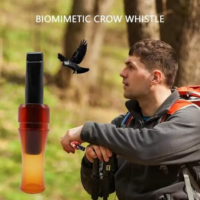 Sifflet bionique appel corbeau extérieur - Reproduction son originale couleur marron pour chasse efficace