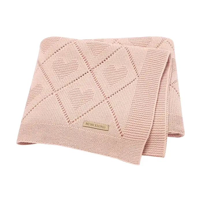 Couvertures pour bébé Super doux nouveau-né coton tricot mois poussette pépinière lange d'emmaillota