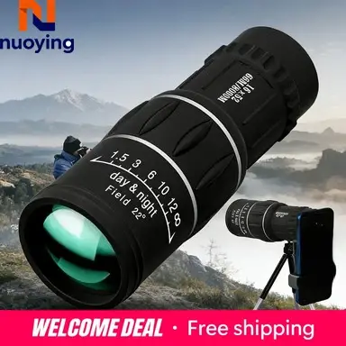 Monoculaire Téléscope 16x52 Double Focale Zoom Haute Puissance Portable pour Chasse Espionnage