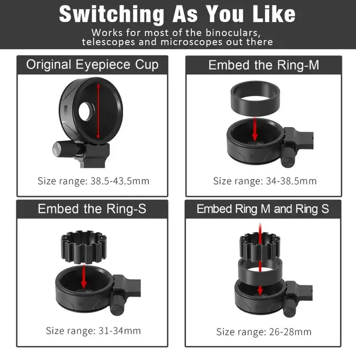 Support universel téléphone adaptable jumelles monoculaire longue-vue télescope matériau caoutchouc souple