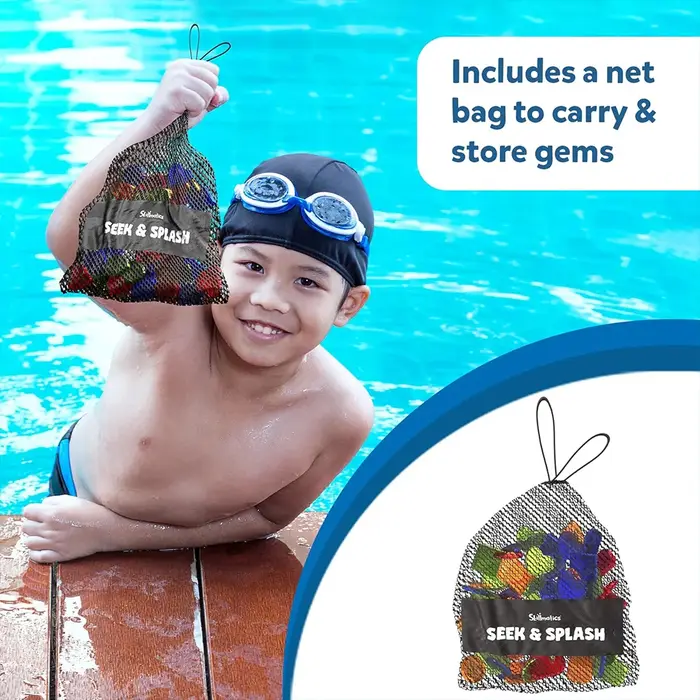 Jeu de plongée pour la recherche de gemmes dans la piscine, comprenant 64 gemmes colorées, jeu de re