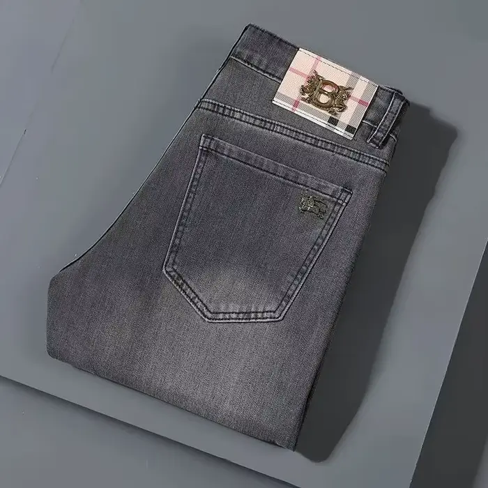 Jean pour homme, coupe slim élastique, jambe droite légère, denim haut de gamme, pantalon long en de