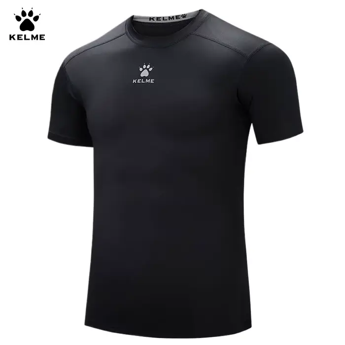 Kelme-T-shirt de sport à manches courtes pour homme, vêtement élastique et moulant, respirant, à séc