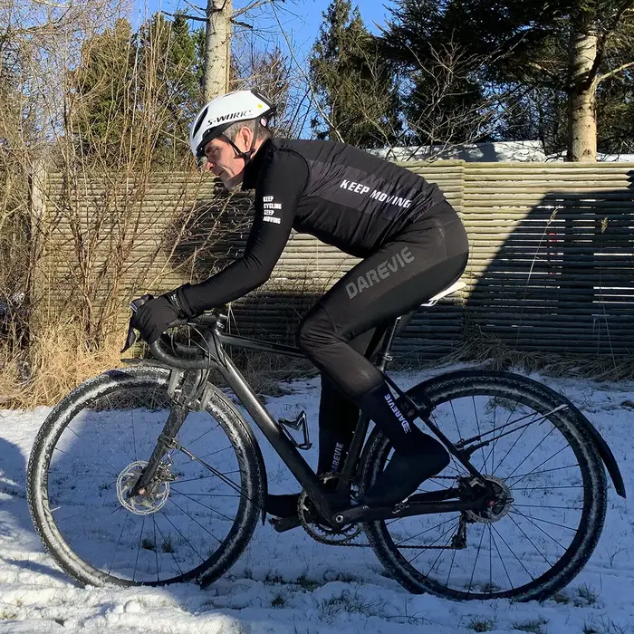 DAREVIE collants à bretelles de cyclisme hiver PRO niveau imperméable coupe-vent thermique polaire G