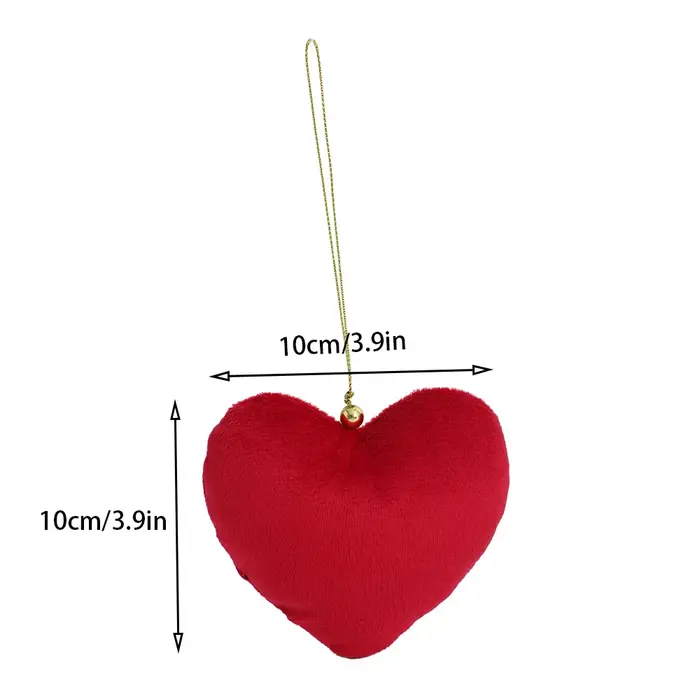 Coeurs en Velours pour Décoration de ixde Luxe, Ornements pour Noël, Saint Valentin, Petits Cadeaux 