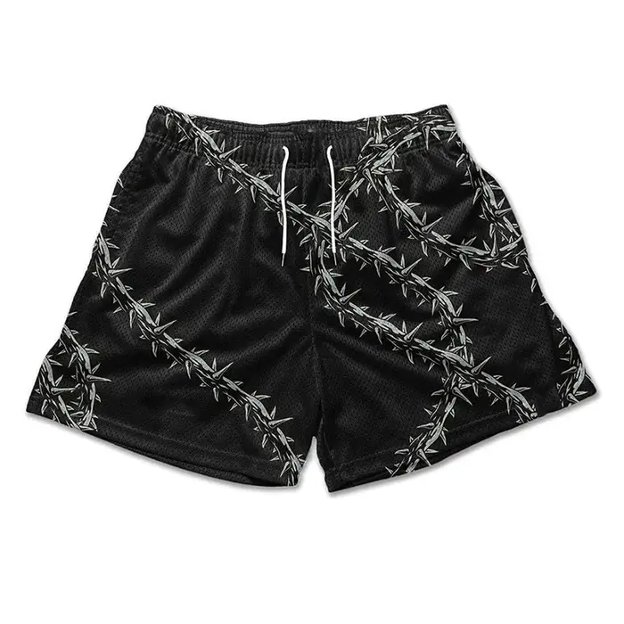 Y2K – short de sport imprimé croix d'ange chrétien pour hommes, survêtement actif avec poches, entra