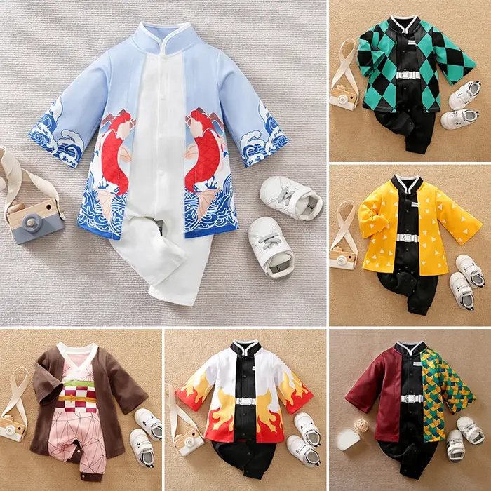 Body en coton à manches longues pour nouveau-né, Style Cape Anime, barboteuse mignonne pour enfants 