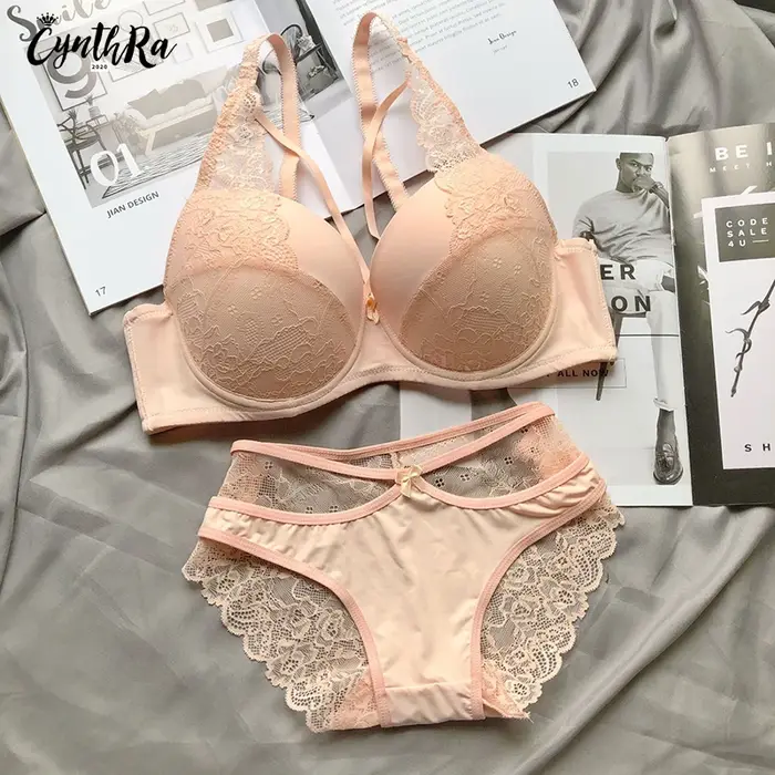 Sous-vêtements pour femmes Sexy dentelle Push Up Bralette Section respirant femme grand ensemble