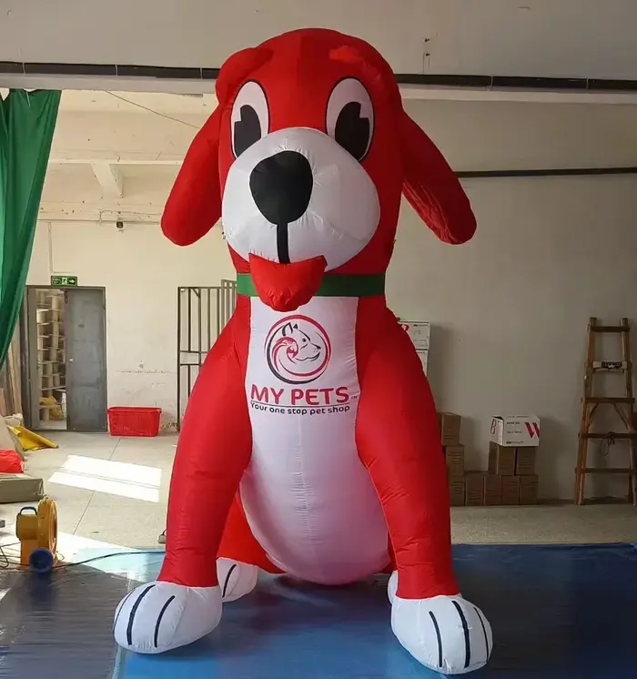 Chien gonflable géant personnalisé 2025 – 4 styles, grand modèle de chiot de dessin animé pour publi