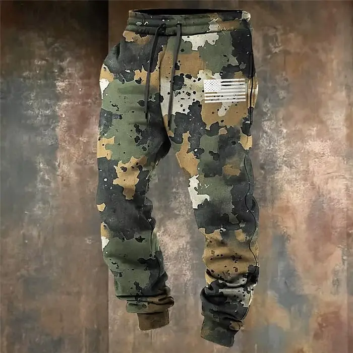 Pantalon de chasse camouflage 3D homme avec poches latérales et cordon de serrage - Confort et discrétion